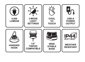 360 PowerCore Cordless LED Work Light work light Canada | SHOPRO Professional
